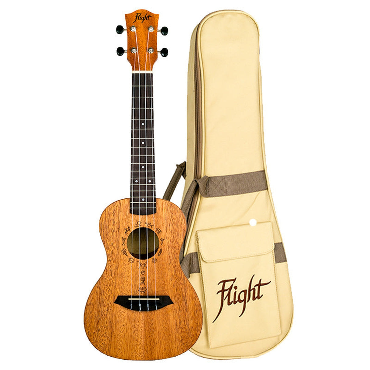 Flight ALMDUC373 DUC373 Concert Ukulele - Afrikaanse Mahonie