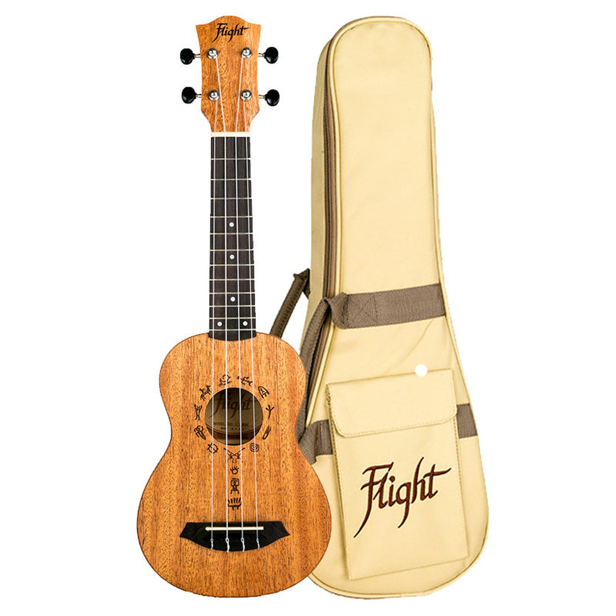 Flight ALMDUS371 DUS371 sopraan Ukulele - Afrikaanse Mahonie