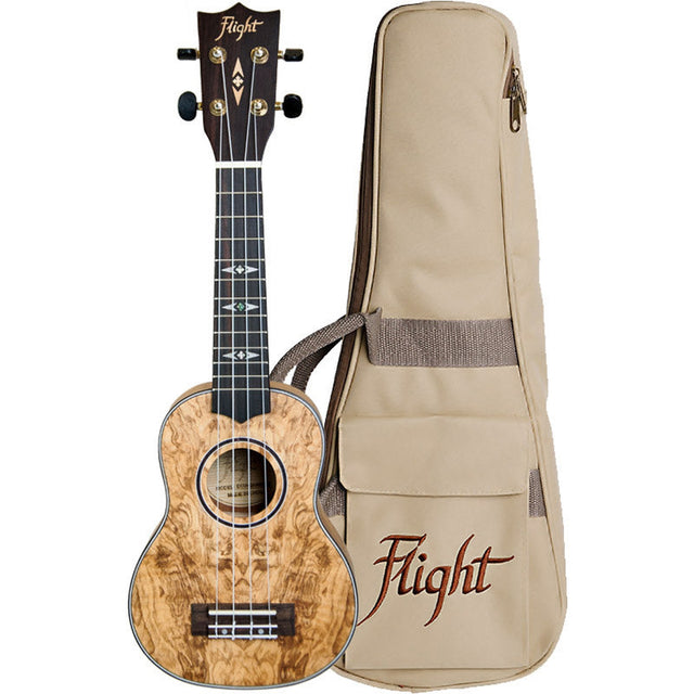 Flight ALMDUS410 DUS410 sopraan Ukulele - Quilted Met Tas