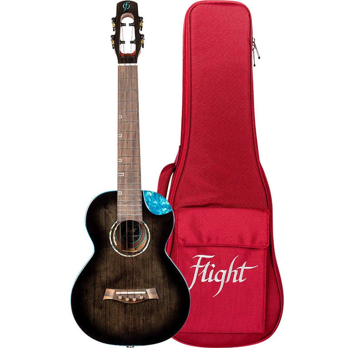 Flight ALMNIGTEQA Nighthawk Tenor Elektro Ukulele - Zwarte Vlek