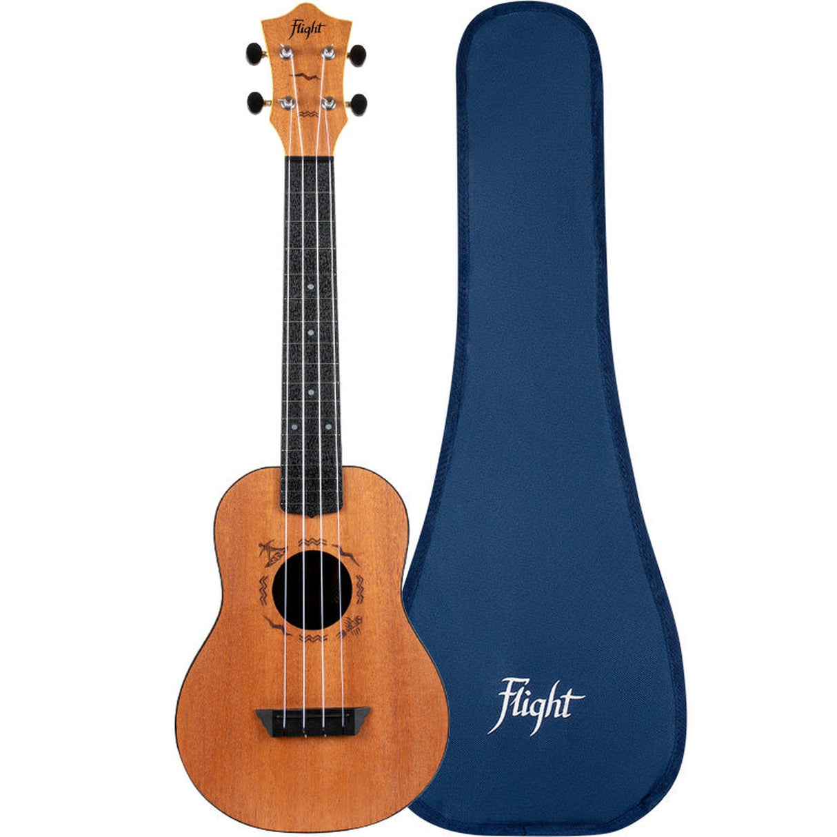 Flight ALMTUC53MAH TUC53 Travel Concert Ukulele - Mahonie