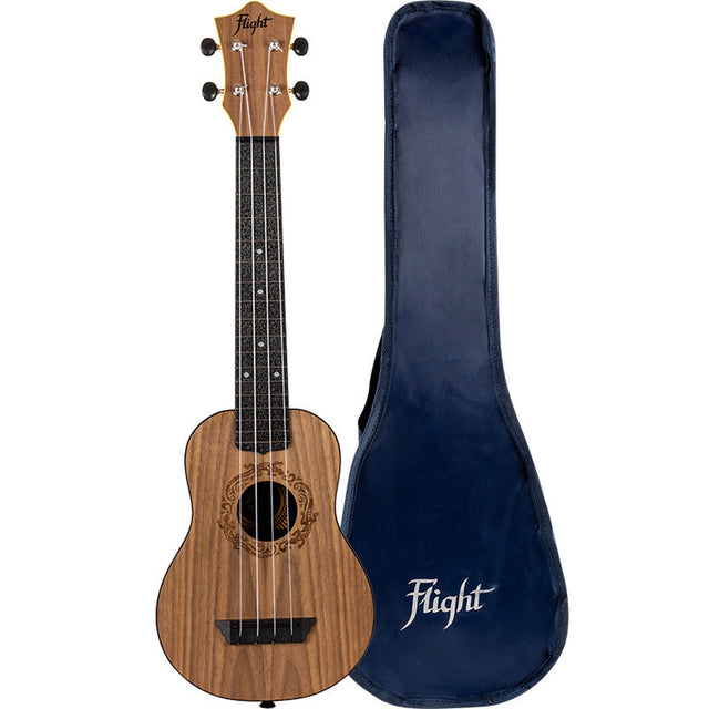 Flight ALMTUSL50 TUSL50 Long Neck Travel Ukulele - Walnoot