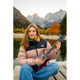 Flight Vanguard Transparent Purple – Elektrische Solidbody Tenor Ukulele met 2 Humbuckers