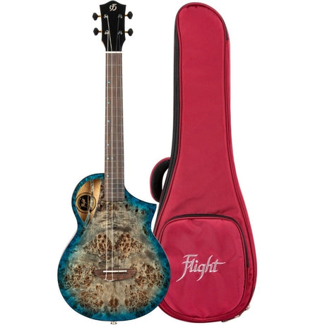 Flight Aviator Galaxy Baritone BL CE All Solid Poplar/Mango Cosmic Blue Elektro Akoestische Ukulele