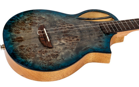 Flight Aviator Galaxy Baritone BL CE All Solid Poplar/Mango Cosmic Blue Elektro Akoestische Ukulele