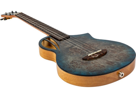 Flight Aviator Galaxy Baritone BL CE All Solid Poplar/Mango Cosmic Blue Elektro Akoestische Ukulele