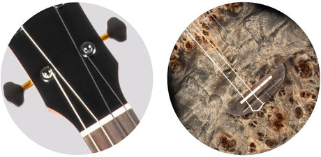 Flight Aviator Galaxy Baritone BR CE All Solid Poplar/Mango Cosmic Brown Elektro Akoestische Ukulele