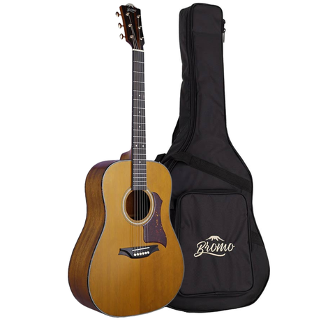 Bromo BAN1V Denali Series Dreadnought Massief Bovenblad Akoestische Gitaar natural Hoogglans met Tas
