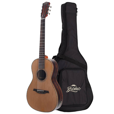 Bromo BAR6E Rocky Mountain Series Parlour All Solid Akoestische Gitaar Satijn met Tas