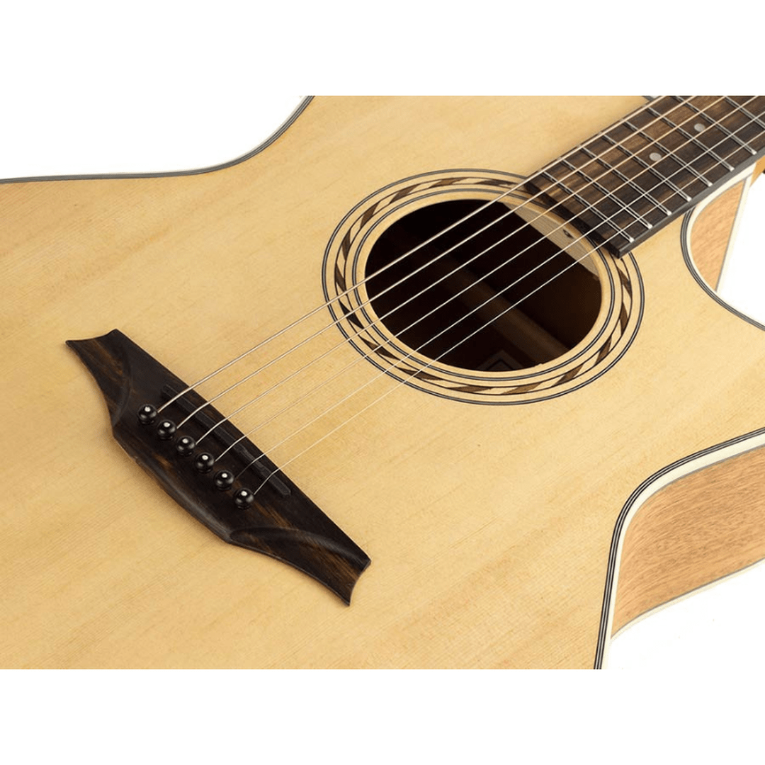 Bromo BAT2CE Tahoma Series auditorium naturel semi akoestische western gitaar