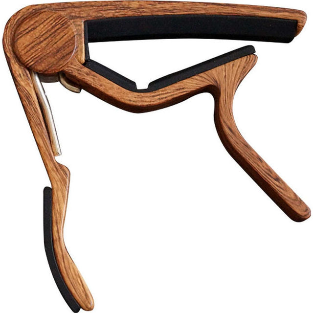 CLX Capo Ukulele DK Capo voor Ukulele Donker Houtlook met Veermechanisme