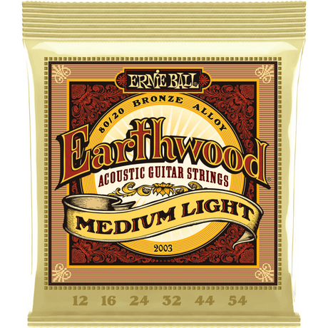 Ernie Ball 2003 Earthwood Akoestische Gitaar Snaren Medium Light 012–054 80/20 Bronze