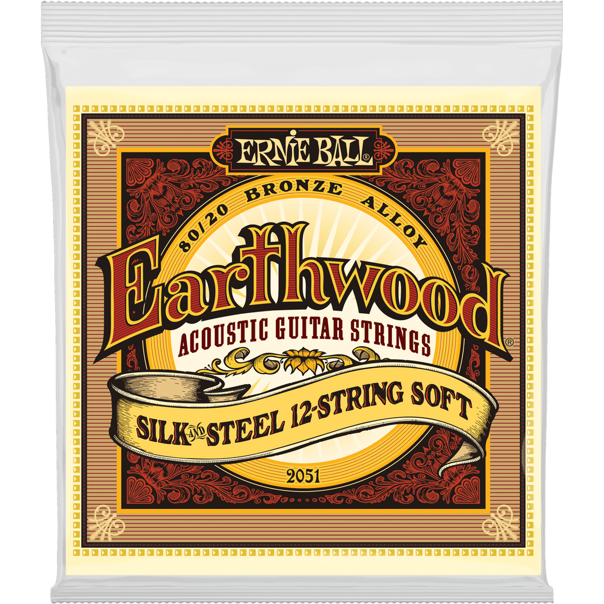 Ernie Ball 2051 Earthwood Akoestische Gitaar Snaren 12-String Silk & Steel 009–046