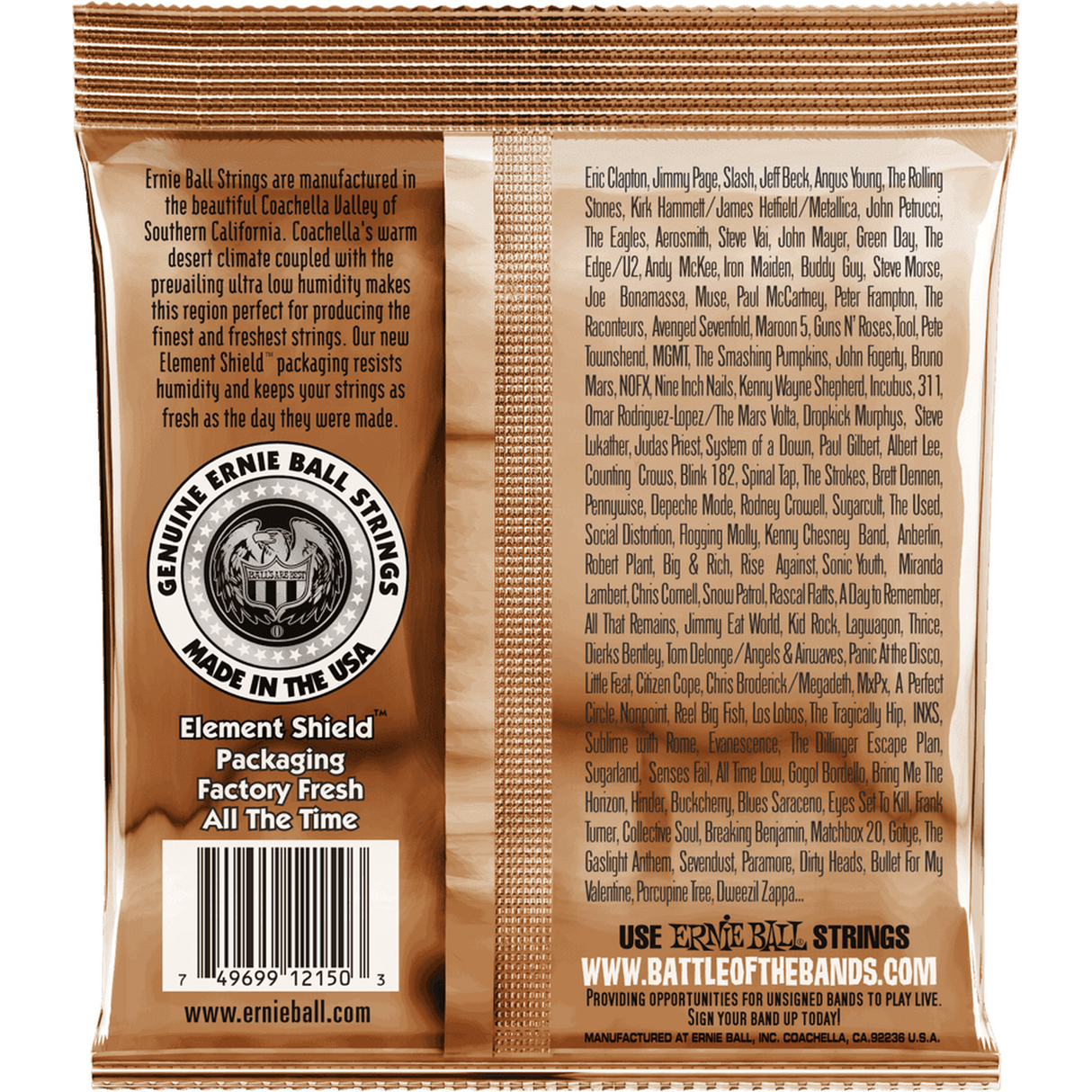 Ernie Ball 2150 Earthwood Fosforbrons Akoestische Gitaarsnaren Extra Light 10–50