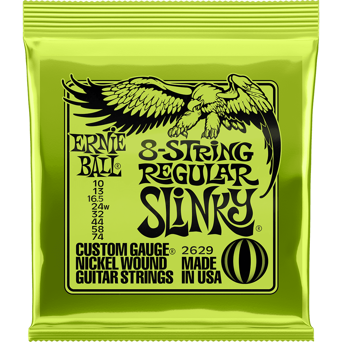 Ernie Ball 2629 Regular Slinky elektrische gitaarsnaren 8-snarig (010-074)