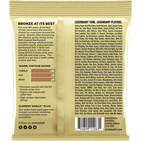 Ernie Ball 3047 Akoestische Gitaarsnaren Silk & Steel Extra Soft 10–50 3-Pack