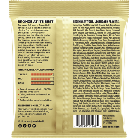 Ernie Ball 3069 Folk Nylon Ball-End Gitaarsnaren 28–42 3-Pack