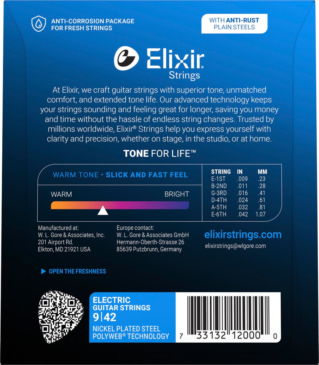 Elixir 12000 Polyweb elektrische gitaarsnaren Super Light 009-042