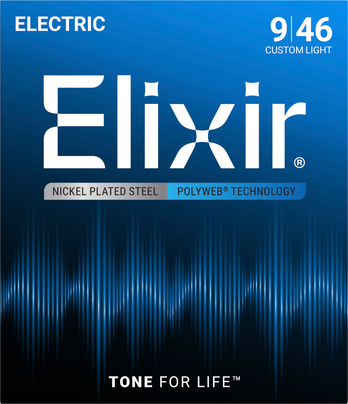 Elixir 12025 Polyweb elektrische gitaarsnaren Custom Light 009-046