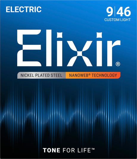 Elixir 12027 Nanoweb elektrische gitaarsnaren Custom Light 009-046