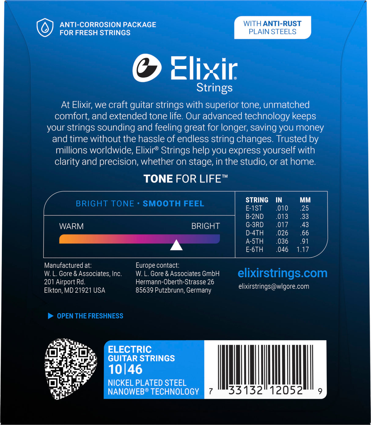Elixir 12052 Nanoweb elektrische gitaarsnaren Light 010-046