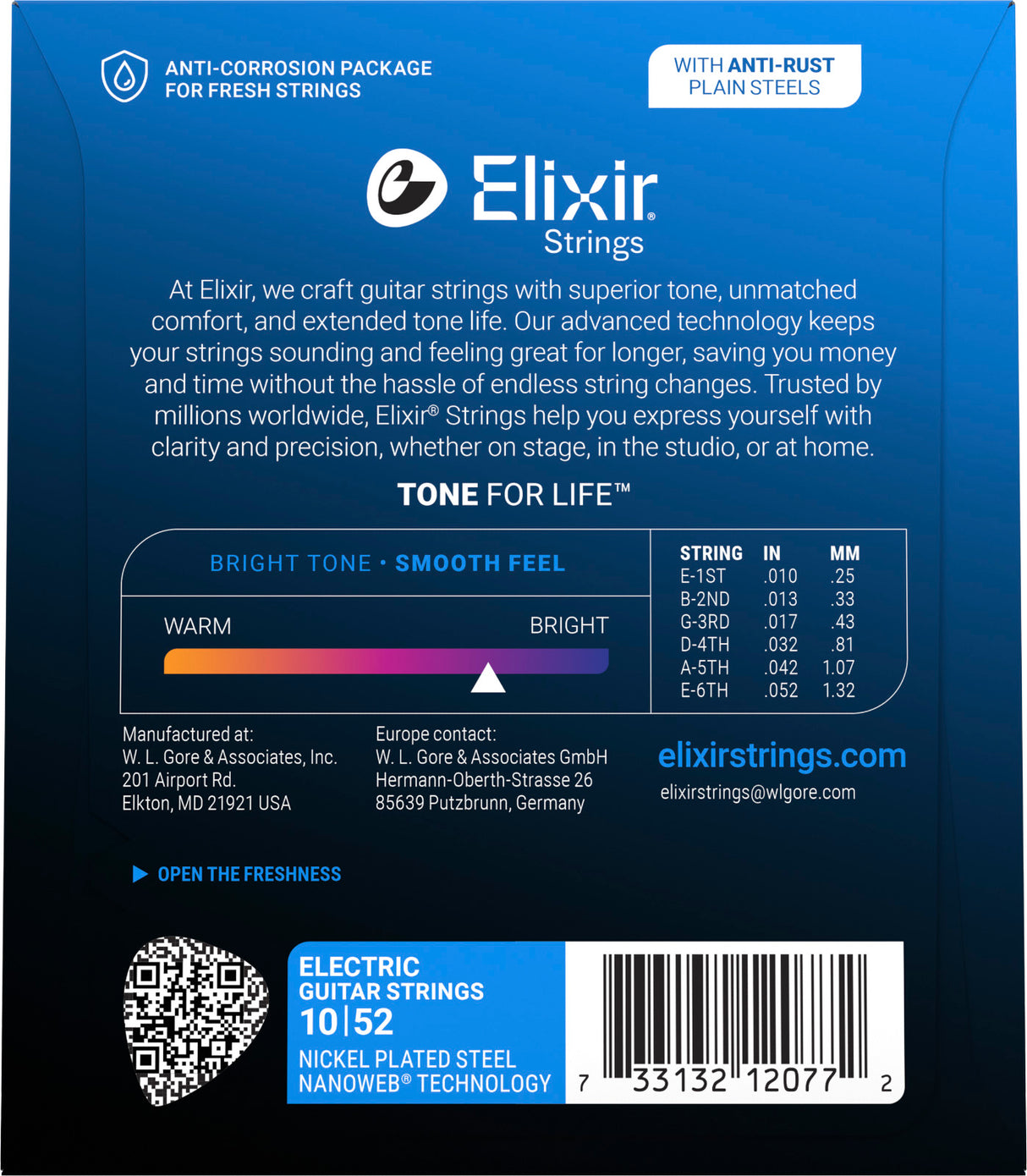 Elixir CEL 12077 Nanoweb elektrische gitaarsnaren Light Heavy 010-052