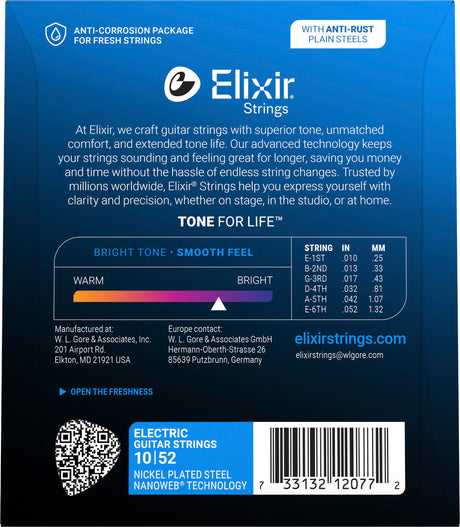 Elixir CEL 12077 Nanoweb elektrische gitaarsnaren Light Heavy 010-052