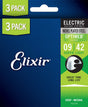 Elixir 16550 Nanoweb elektrische gitaarsnaren 3-Pack Super Light 009-042
