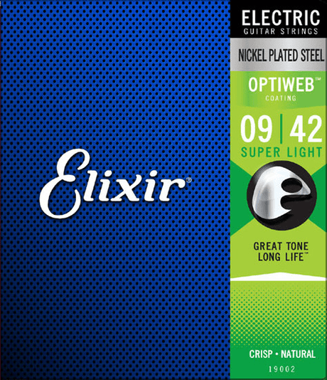 Elixir 19002 Optiweb elektrische gitaarsnaren Super Light 009-042