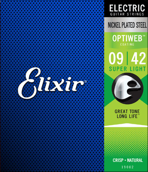 Elixir 19002 Optiweb elektrische gitaarsnaren Super Light 009-042
