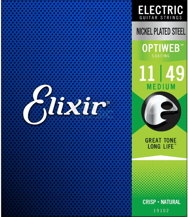 Elixir 19102 Optiweb elektrische gitaarsnaren Medium 011-049