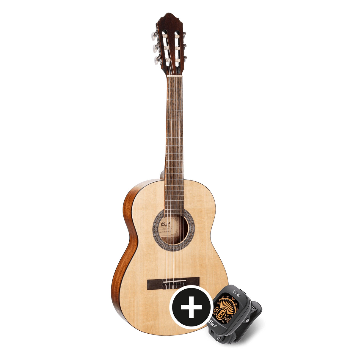 CORT COAC20034OPTU Paket, Folkgitaar AC200-3/4 Open Pore en Tuner E310C