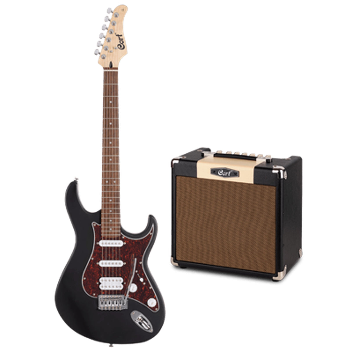 CORT COG110OPBKBU Paket, Elektrische gitaar & Amp