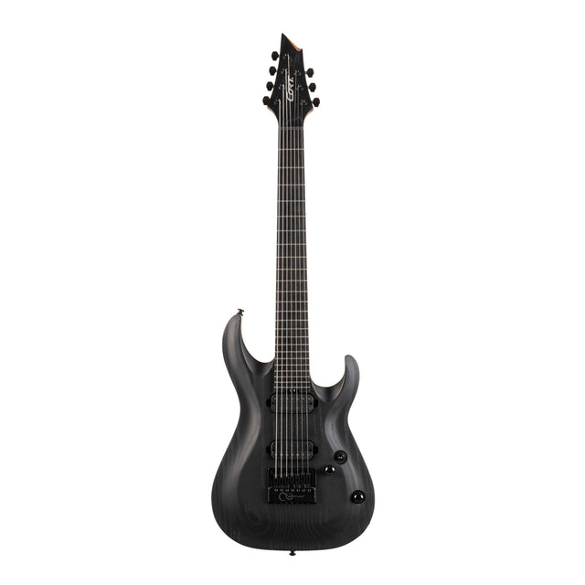 CORT COKX707EVOPBKG Elektrische gitaar, KX707 Evertune, Open Pore Black, 7-Snaren, Tas