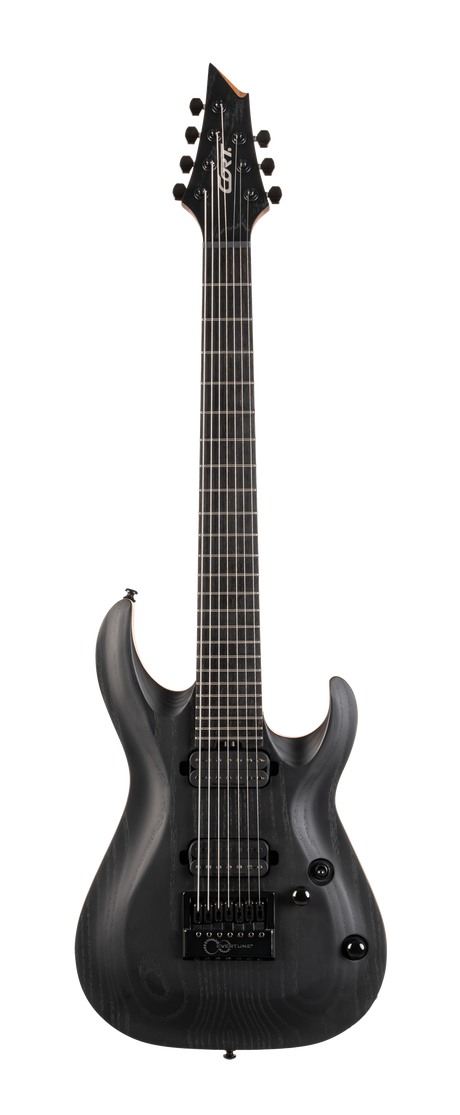 CORT KX707EVOPBKG 7-snarige Elektrische gitaar Evertune Open Pore Black