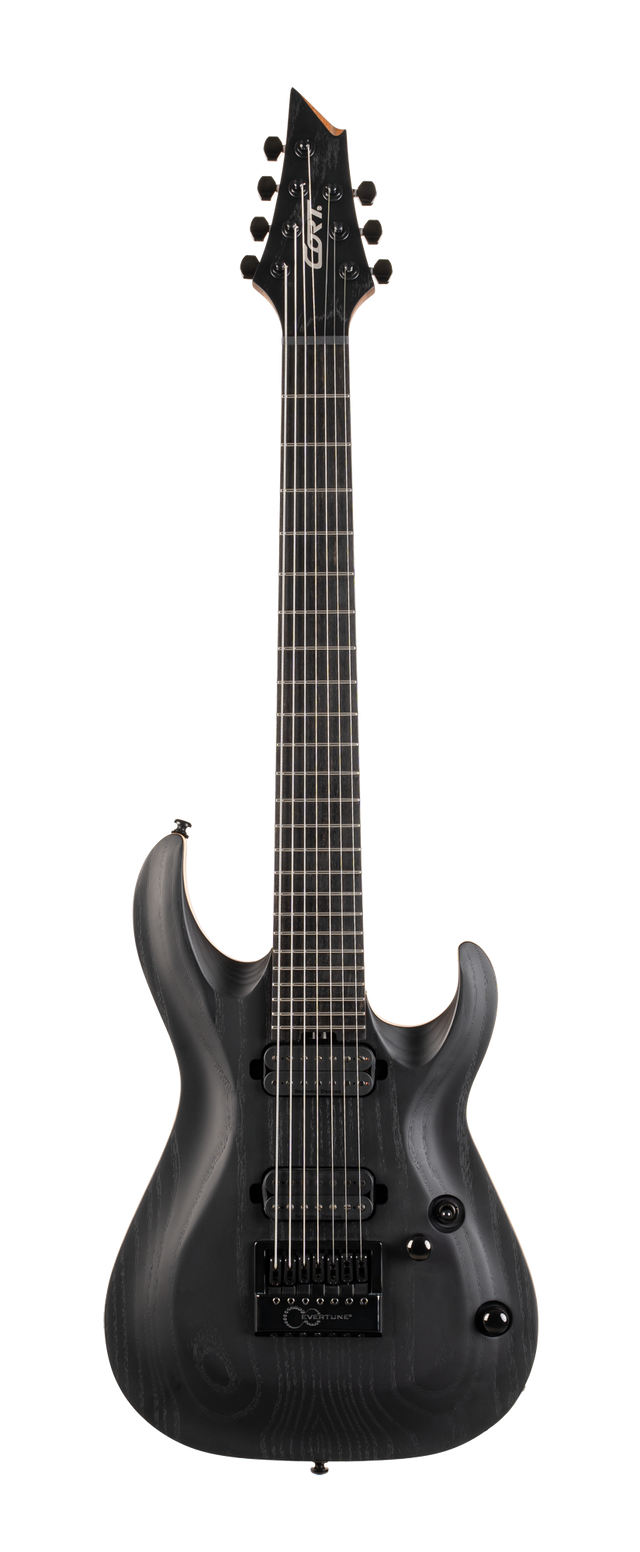 CORT KX707EVOPBKG 7-snarige Elektrische gitaar Evertune Open Pore Black