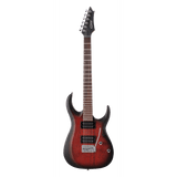 CORT X100OPBB elektrische Gitaar Open Pore Black Cherry Burst