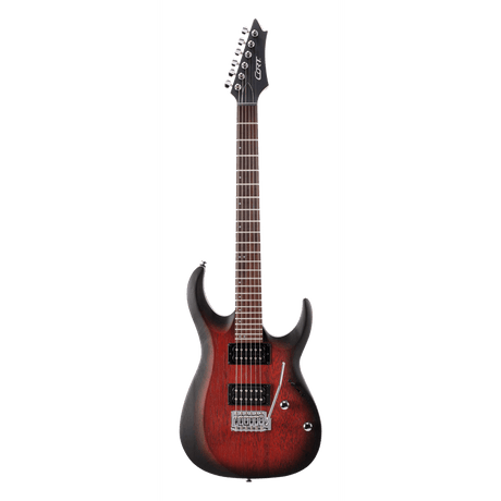 CORT X100OPBB elektrische Gitaar Open Pore Black Cherry Burst