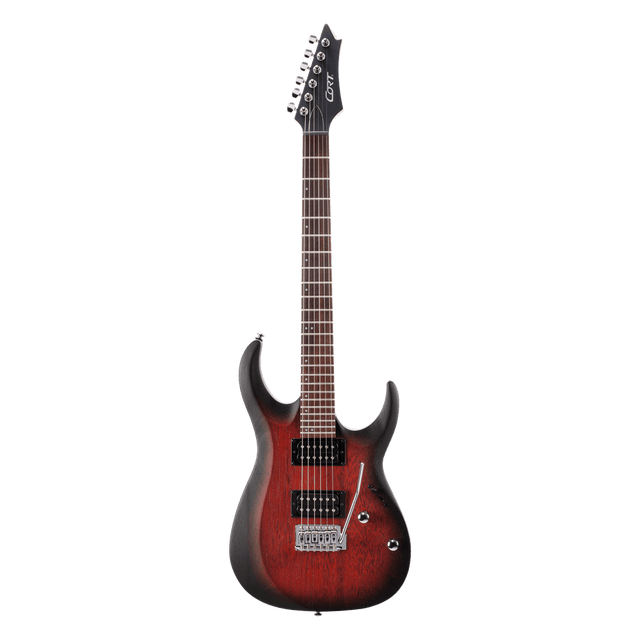 CORT X100OPBB elektrische Gitaar Open Pore Black Cherry Burst