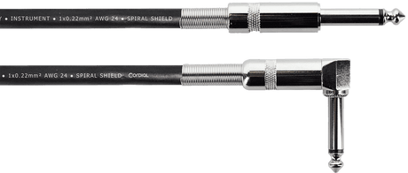 Cordial EL PR Elements Instrumentenkabel 6.3 mm Jack Recht/Haaks Zwart