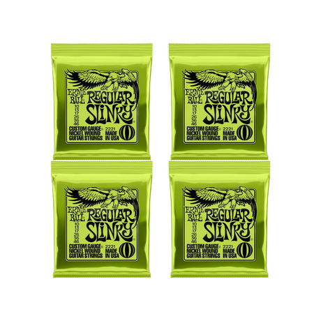 Ernie Ball 2221 Regular Slinky Snaren bundel van 4 sets