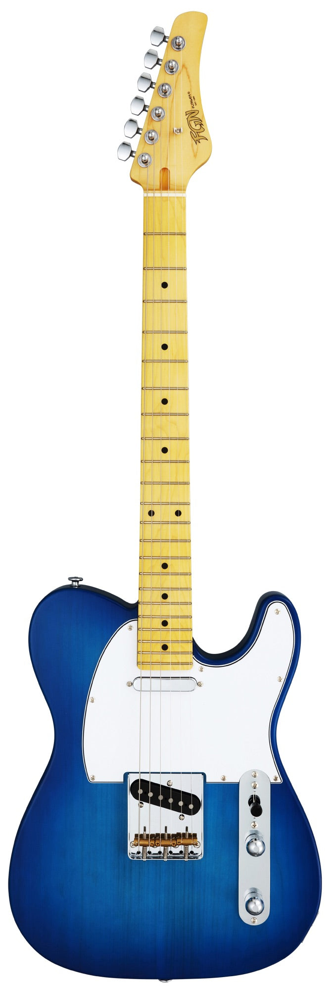 FGN Boundary TL elektrische gitaar Transparent Blue Sunburst FGN Singlecoils incl. gigbag