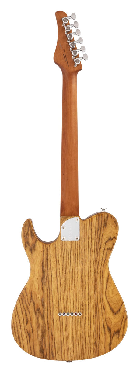 FGN Expert Iliad elektrische gitaar Vintage Natural, Thinline Body, 22 RVS frets, met koffer