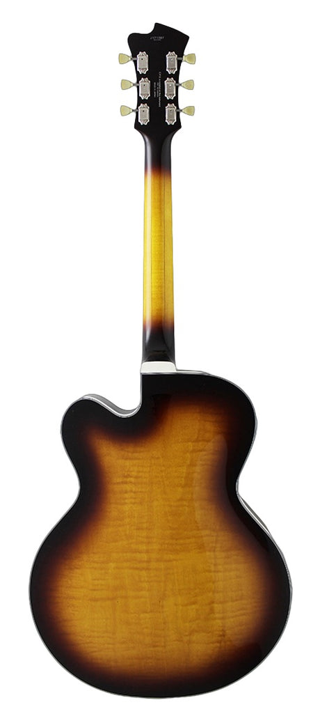 FGN Masterfield Full Acoustic Jazz elektrische gitaar Jazz Burst, Alnico 3 humbuckers, met koffer