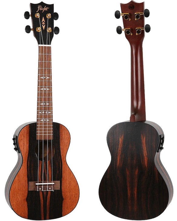 Flight DUC460 EQ Concert Ukulele – Elektro-akoestisch, Amara hout, met FU-T3 Pickup