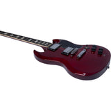 EKO DV300 Double Cut Elektrische Gitaar Set Rood + NUX Mighty-8 MK2 Versterker