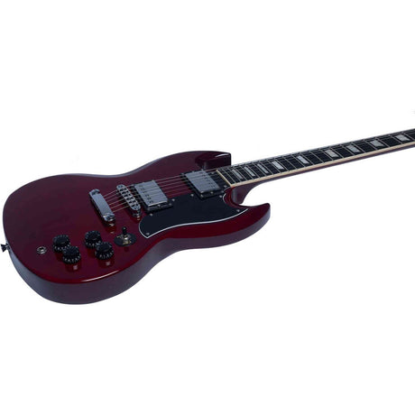 EKO DV300 Double Cut Elektrische Gitaar Set Rood + NUX Mighty-8 MK2 Versterker