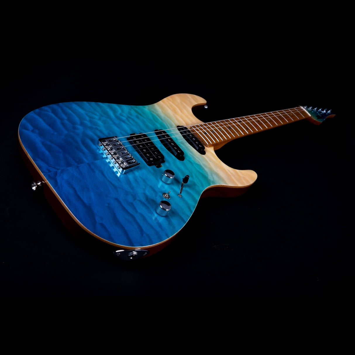 Jet Guitars JS-1000 QTBL elektrische gitaar - Blauw Quilted Top