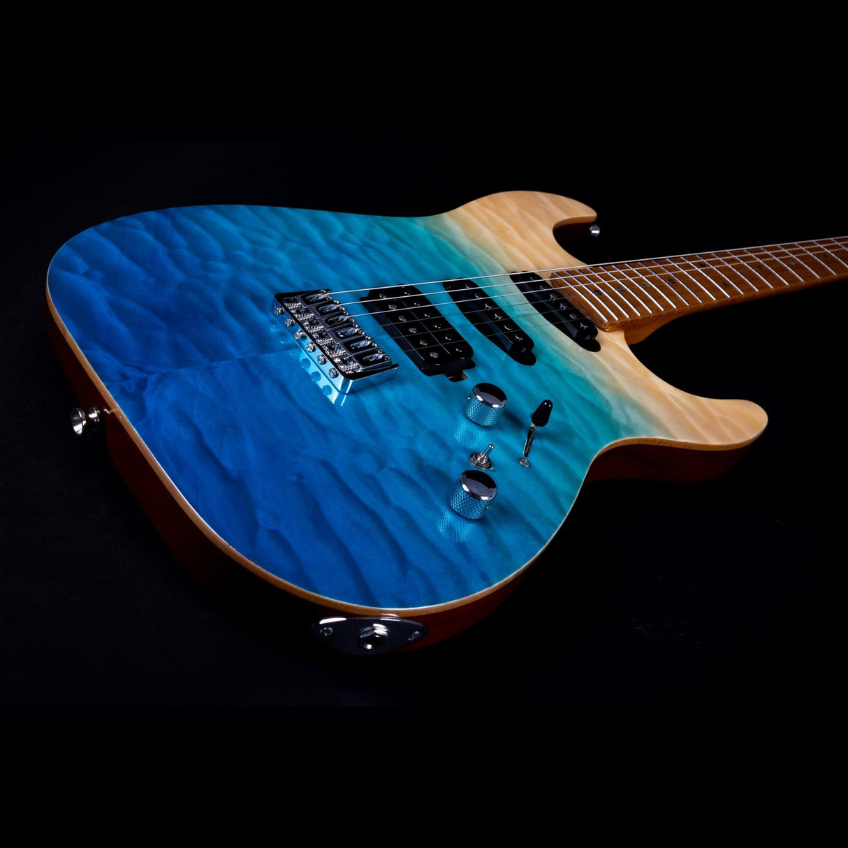 Jet Guitars JS-1000 QTBL elektrische gitaar - Blauw Quilted Top