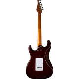JET JS-450Q TB R S-style Elektrische Gitaar HSS Tremolo Burl Top Rosewood Toets Transparant Bruin